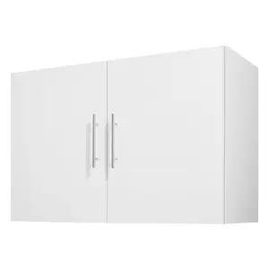 VEVOR Laundry Room Wall Cabinet, 2-Tier Wall Mounted Hanging Cabinet with Adjustable Shelf, 36 in Cupboard Storage with 2 Doors, for Kitchen, Bathroom, Laundry, 16 x 36 x 24 in (D x W x H), White