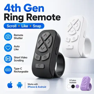 Bluetooth-compatible Ring Remote Control for Phone & Tablet, Wireless Camera Shutter, Camera Accessories, Video Scrolling Page Turner for Tiktok, Selfie, Reading & Live