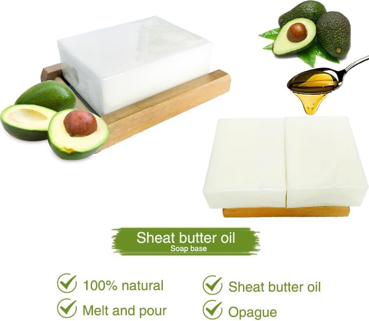 Natural Shea Butter Soap Base - 2 lbs - Simple to Melt and Pour - Hydrating - DIY Handmade Soap