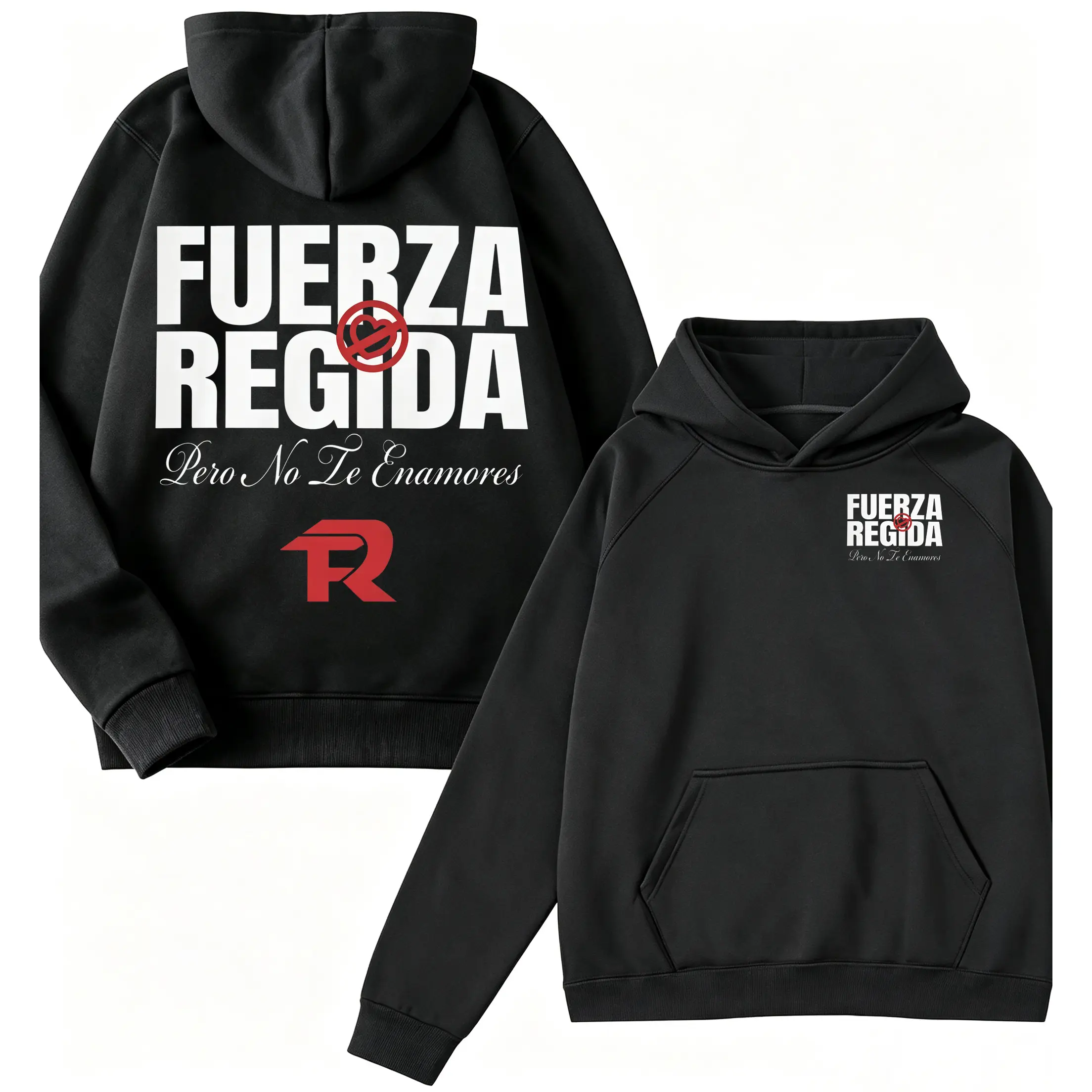 🎵 🎤 Fuerza Regida  Hoodie Sweatshirt,Vintage 2 Sided Graphic Pullover,Streetwear Sweatshirt, Unisex Concert Fan Hoodie for Men and Women, Trending Music Merch Gift