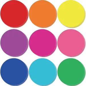 108 count Circle Cutouts Paper Bulletin Board Decorations  Color Round  Cut for Classroom Decor Teachers DIY Craft Office School Chalkboard Wall Decor (5.5 Inch)