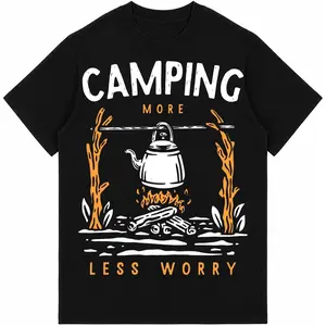 Camping More Less Worry Outdoor Graphic Short Sleeve T-Shirt