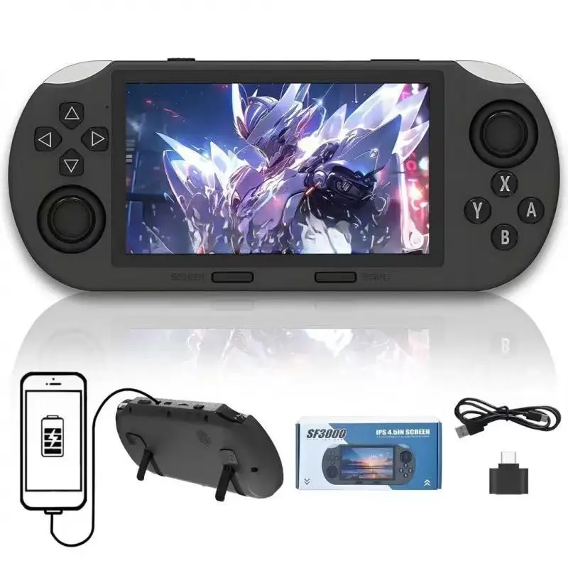Portable Compact Handheld Video Game Console Sf3000, 64GB Storage, Dual Joystick Design, Ergonomic, 3000mah Battery, Retro Vintage Style, Ideal Gift for Gamers, Portable Gaming System (Gaming Consoles)
