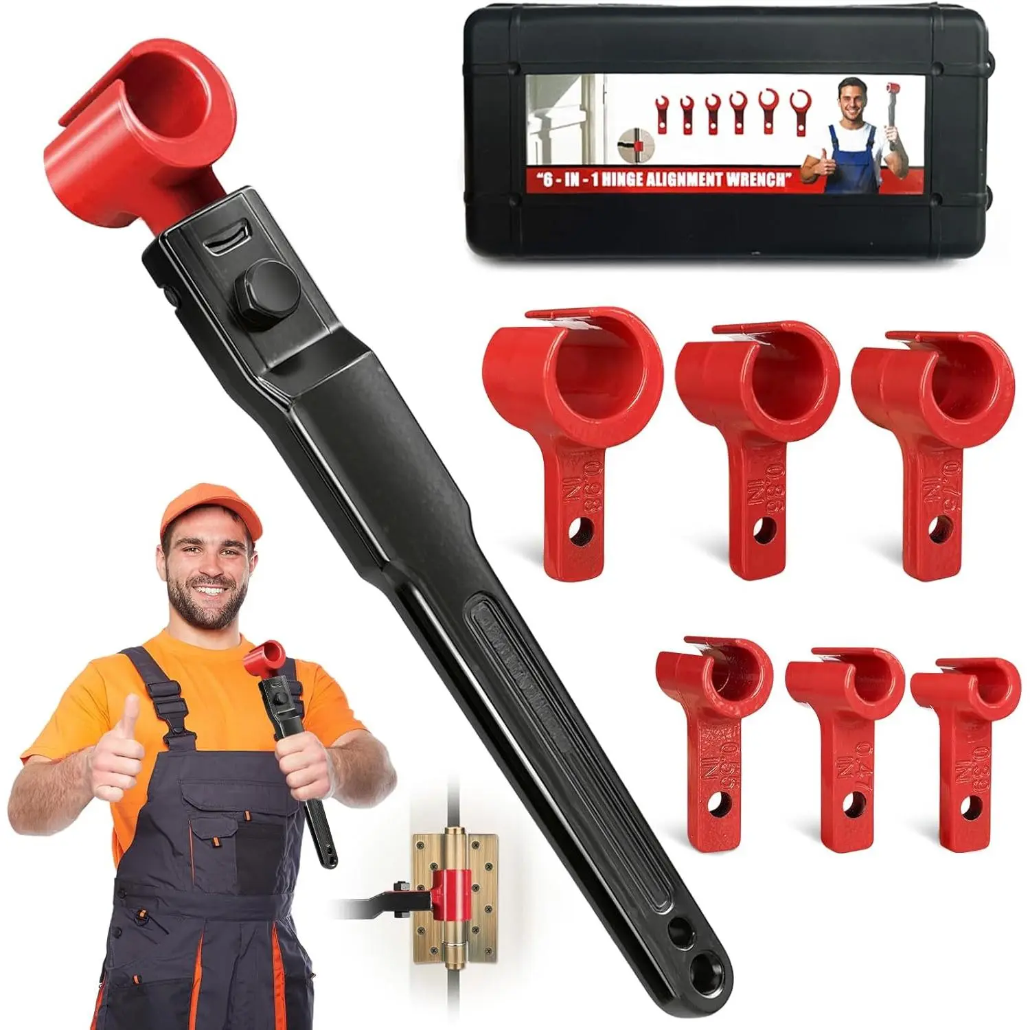 GJANSH 6 IN 1 Door Hinge Adjustment Tool Kit Door Gap Adjustment Tool for Precise Hinge Gap Adjustment Upgraded Door Hinge Tool for Installation and Repair of Residential and Commercial