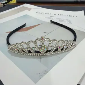 Rhinestone Crown Headband Piano Recital Birthday Runway Stage Hair Decor