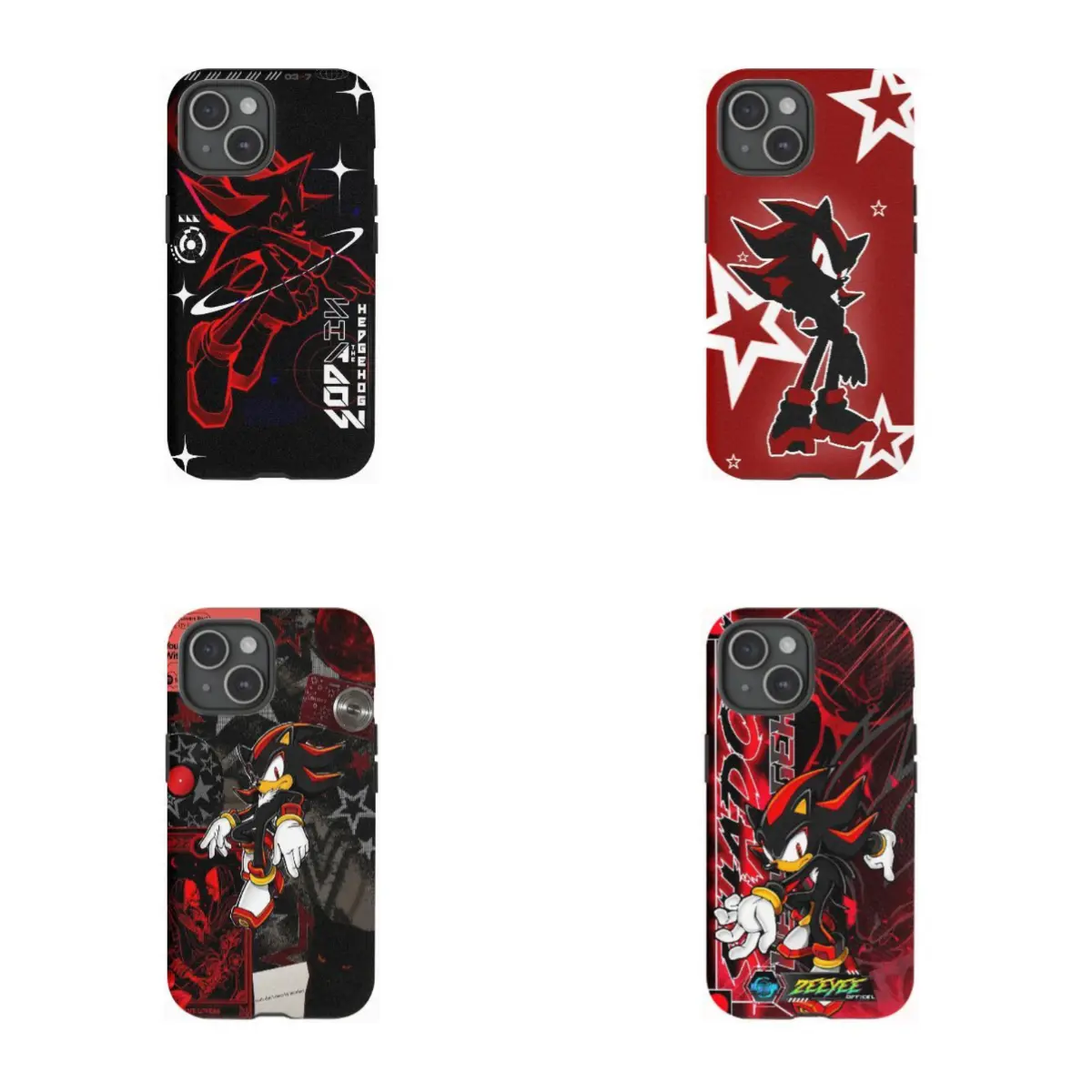 Cartoon Shadow Hedgehog Design Phone Case - Shock-Absorbing, Anti-Drop, Lightweight Protective Cover, Fan Gift Compatible with iPhone 17/16/15/14/13/12 & Samsung Galaxy S22-S26