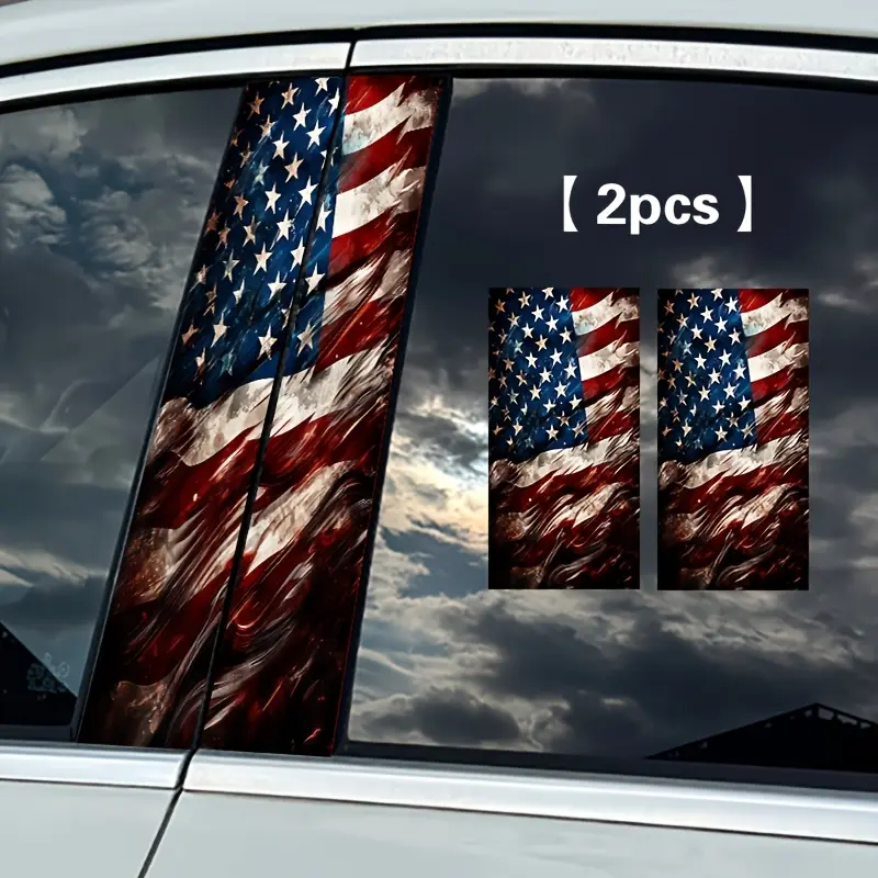 2Pcss Set of National Flag Car Stickers, Automobile Decals: 2Pcss Set - Waterproof, Scratch-Resistant, Suitable for All Car Models - Car Additions And Holiday Decorations Suitable for All Vehicles, for Laptops, Cars, Helmets