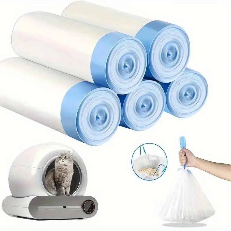 Portable Self-Cleaning Cat Litter Bag, Odor-Resistant Square Design, Fits Open Smart Trash Can & Automatic Litter Box, Smart Compatibility, Convenient Opening Function