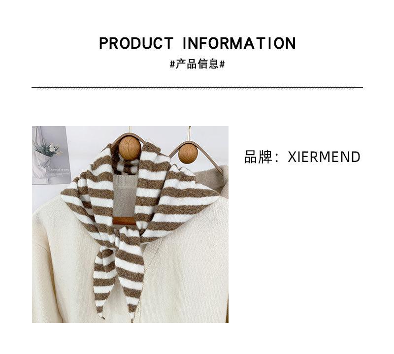 2024 Colorful Stripes with Wool Triangular Binder Decorative Knitted Small Scarf Soft Multi-Functional Small Scarf Collar