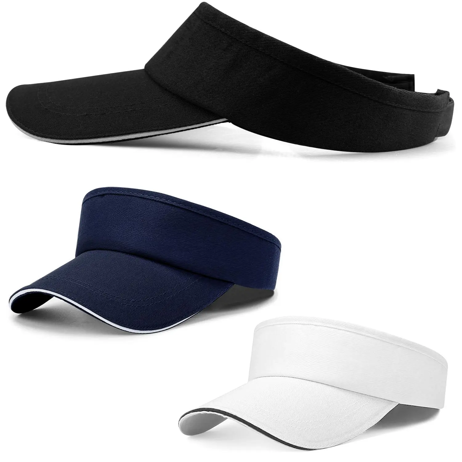 Adjustable sports sun visor for men and women, lightweight, packable, breathable and stretchy, suitable for outdoor sports such as running, tennis, and golf backtoschool