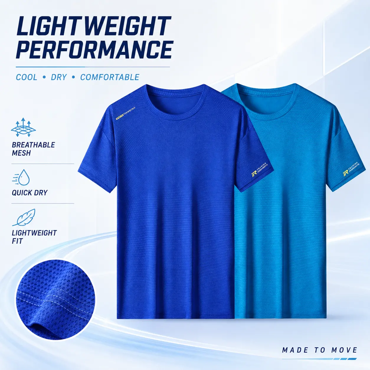 Men Quick Dry Athletic Short Sleeve T-Shirts 2 Pack Breathable Mesh Running Workout Crew Neck Tees