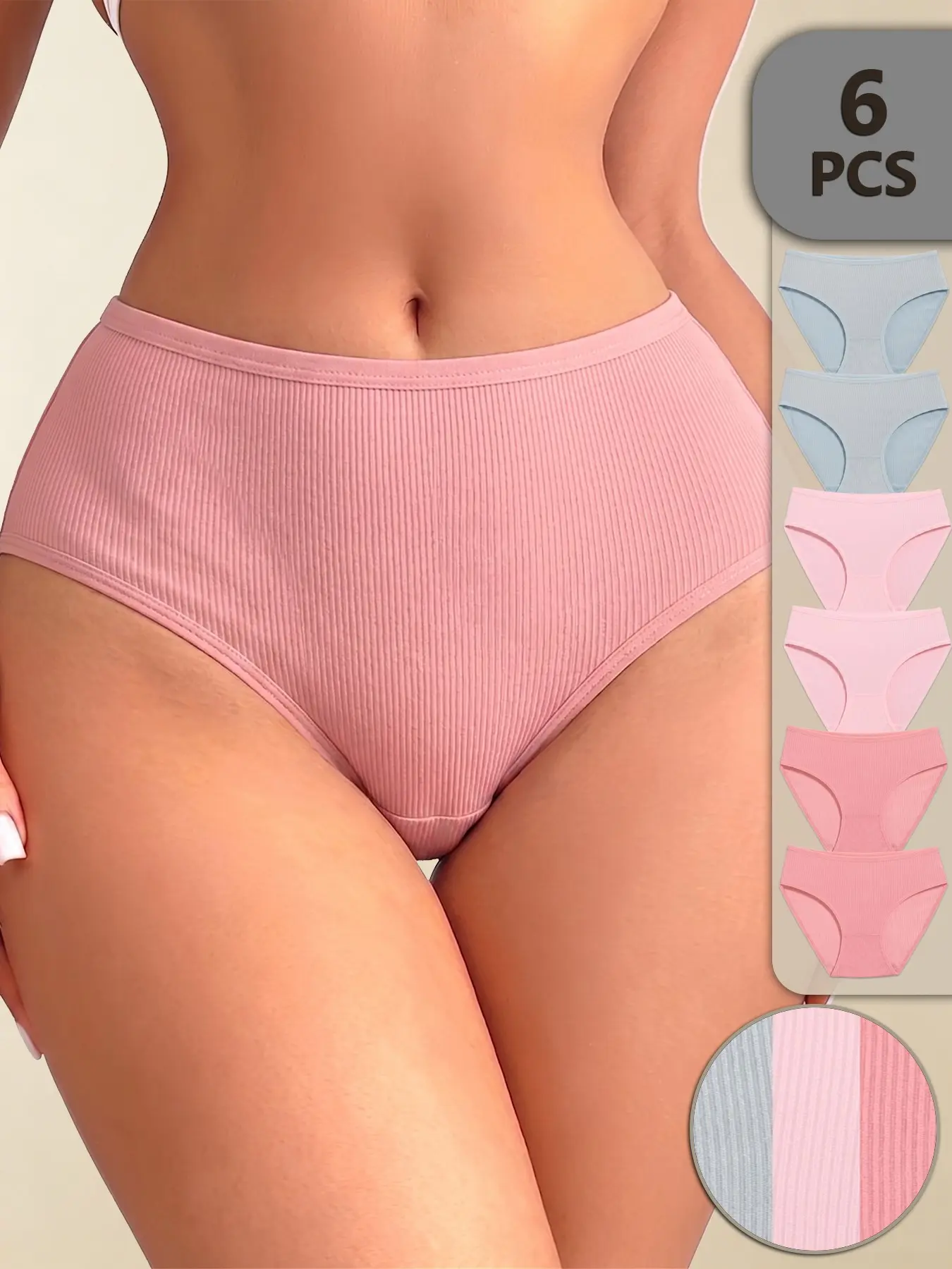 6-Pack Comfortable Lounge Underwear, High Elasticity, Perfect for All-Day Wear, Lazy Home Style, Ideal for Relaxing at Home, High Waist