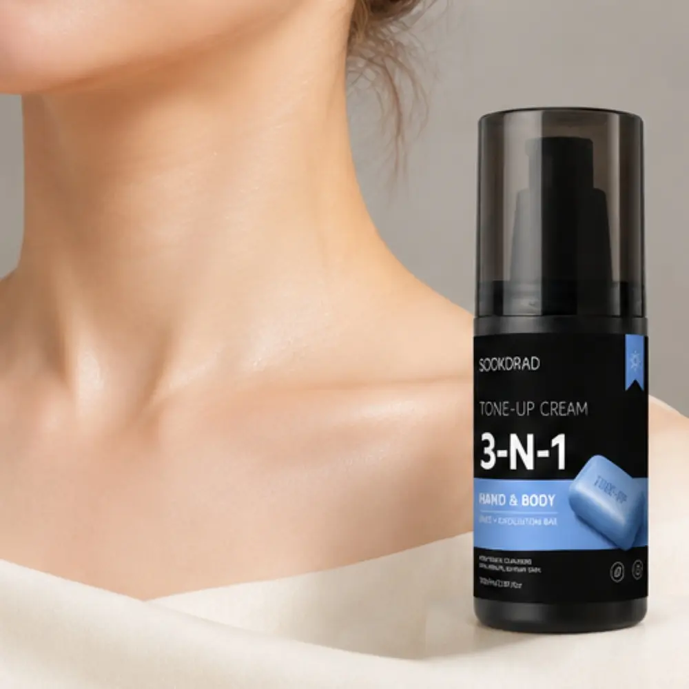 Tone-Up Cream, 3-in-1, gentle cleansers, smooth radiant skin, Hand & Body, Face, Exfoliation Bar, 50g/1.76oz