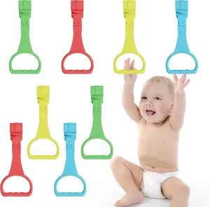 8Pcs Pull Up Rings - Baby Walking Exercises Assistant - Bed & Crib Stand Up Rings (4 Colors)