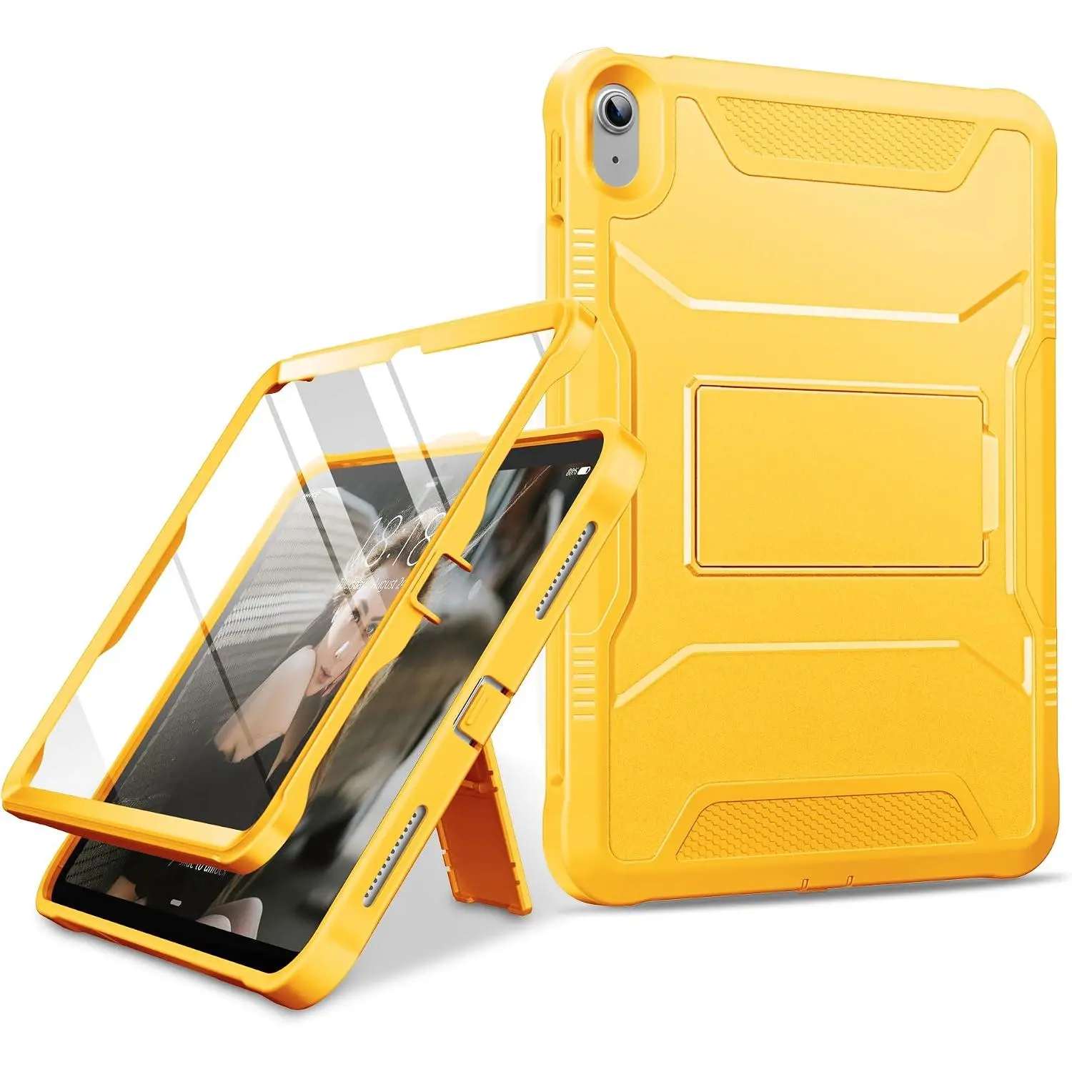 Tablet Cover & PC Plastic Accessories for iPad 11th Gen 11-in (2025, A16), iPad 10th Gen 10.9-in (2022) - Foldable, Durable, Shockproof Protective Casing with Built-in Screen Protector, Yellow, Ipad 10Th Generation