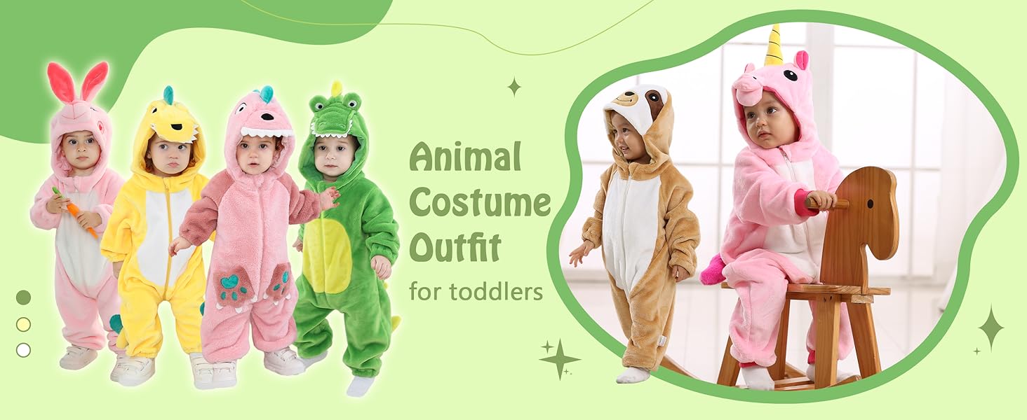 Kids' And Toddlers' Infant Tiger Dinosaur Animal Fancy Dress Costume Outfit Hooded Romper Jumpsuit Long Sleeve All Seasons Flannel Fabric