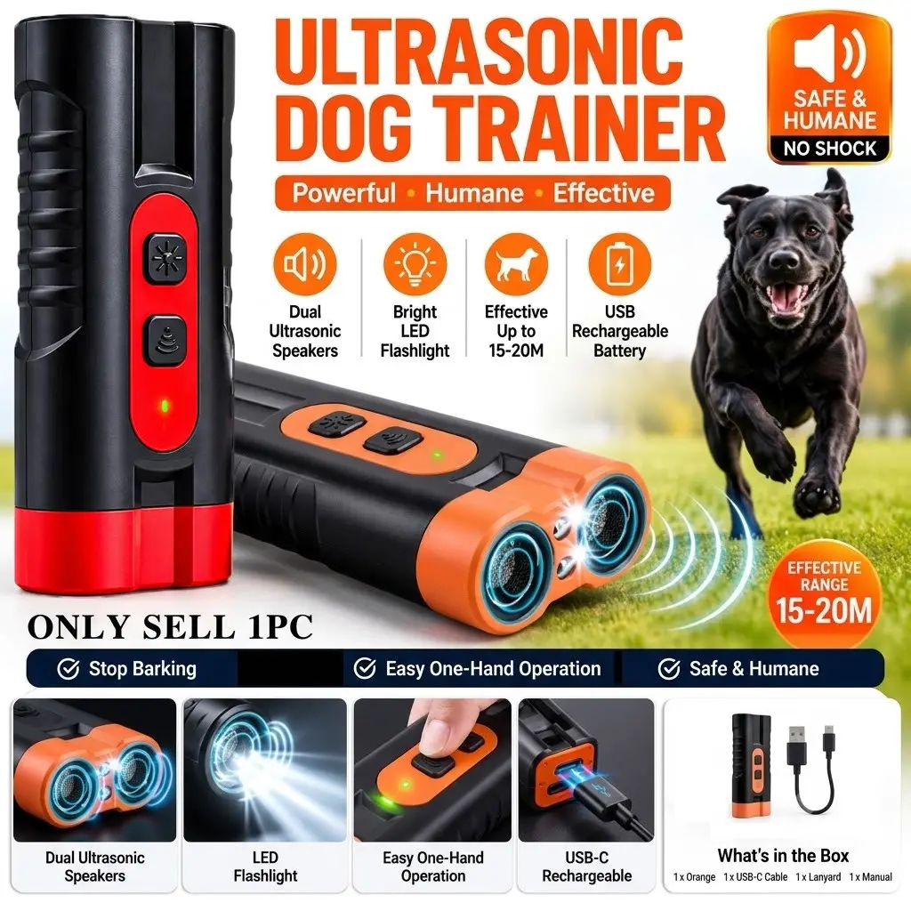 Professional Sonic Emitters Dog Training Tool, Training Aid, Barks No More Dog Training Device, Effective Dog Behavior Correction, Easy-To-Use Design