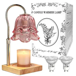Safe Wax Melt Lamp Timer Gold Floral Candle Warmer No Flame Home Fragrance Solution