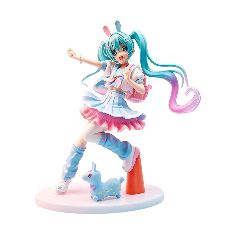 Maiden Hatsune Miku Anime Figure, PVC Figure, Macaron Color H Hatsune Miku Model, Collectible Handmade Doll, Perfect Gift for Fans