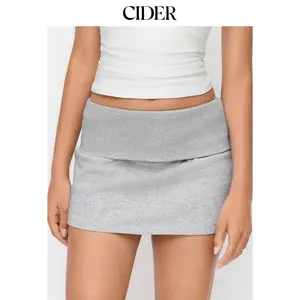Cider Cotton-blend Low Rise Bodycon Mini Skirt