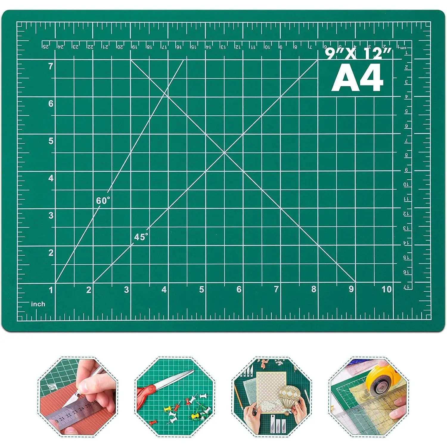 Self  Sewing Mat, Rotary  Mat Double Sided 5-Ply Craft  Board for Sewing Crafts Hobby Fabric Precision Scrapbooking Project 9inch x 12inch(A4)