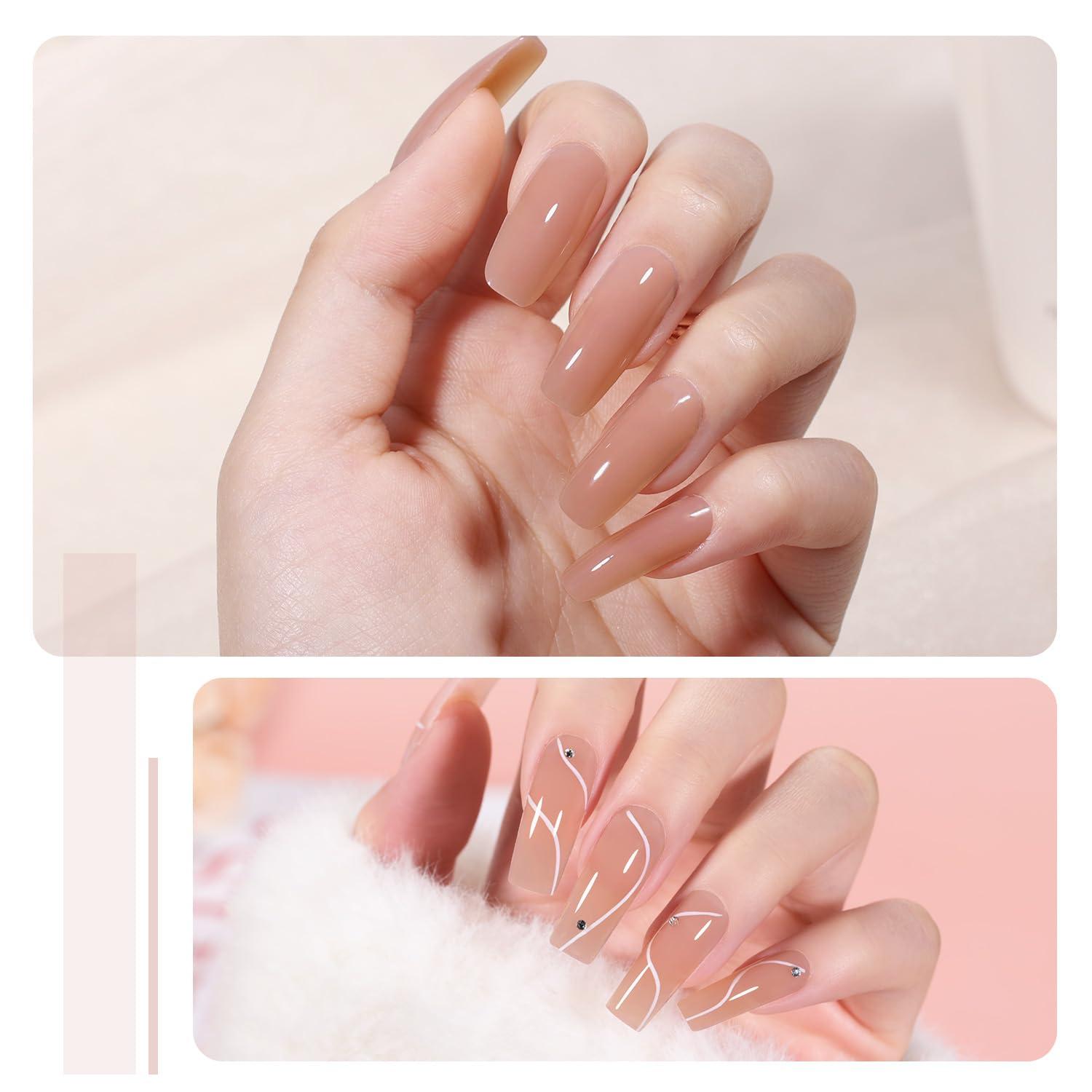 Professional Polygel Nail Extension Kit, 1 Set Extension Nail Gel Set for Beginners, Quick Extended Hard Clear Gel Nail Polish, Home DIY Extend Kit, Nail Supplies