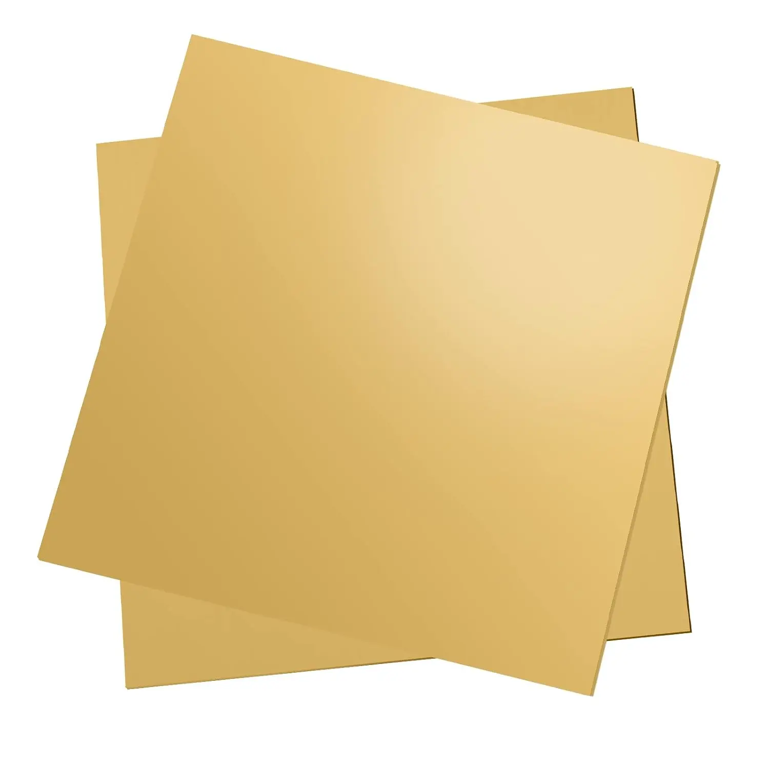2 count Brass Sheet, 6" x 6", 24 Gauge(0.5mm) Thickness, No , Film Attached Brass Plates