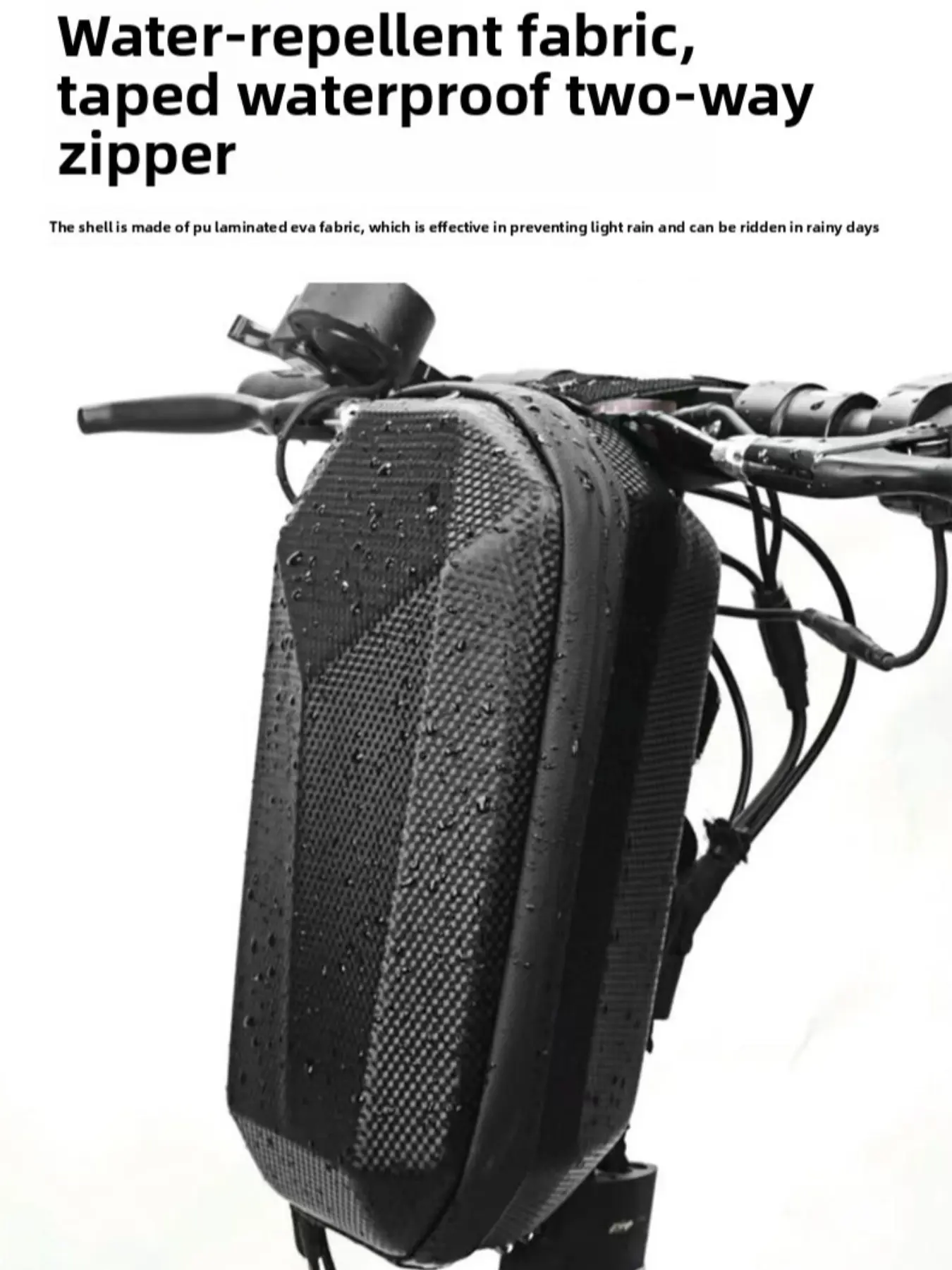 1pcs Eva Hard Shell Bike Handlebar Bag, Secure Fit Waterproof Large Capacity Cycling Storage Pouch, Suitable for Electric Scooters and Folding Bikes