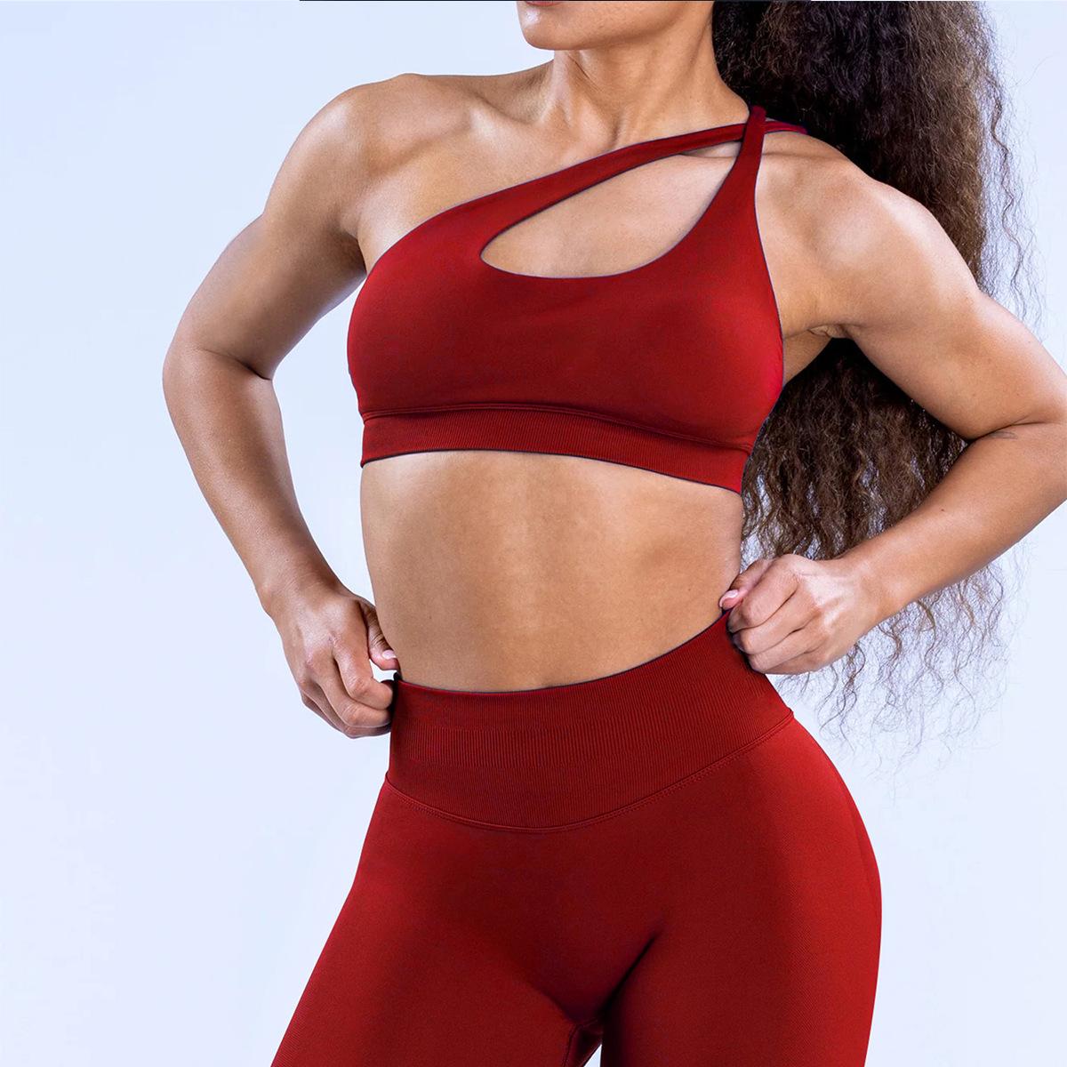 Women's 2 Piece Seamless Yoga Set Off-Shoulder High Elastic Sports Bra & Matte Nylon Leggings, Gym Activewear Women's 2 Piece Seamless Yoga Set Off-Shoulder High Elastic Sports Bra & Matte Nylon Leggings, Gym Activewear