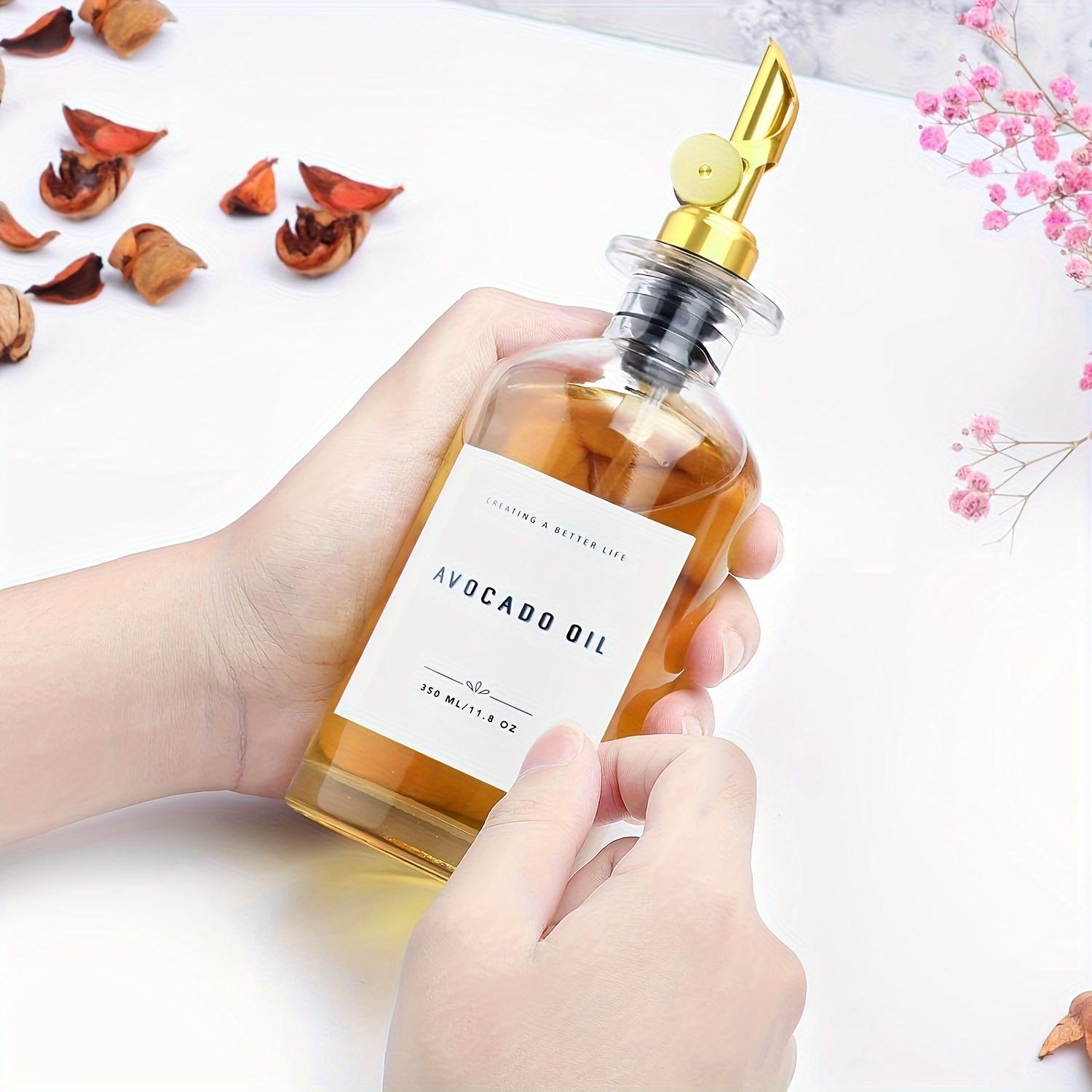 2pcs Olive Oil Dispenser Bottle Tray,Oil and Vinegar Dispenser Set w.Metal Pour Spout, Coffee Syrup Dispenser, Olive Oil Cruet Cooking Oil Dispenser, Oil Container Bottles for Kitchen