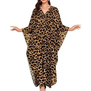 Kaftan Dresses for Women V-Neck Plus Size Batwing Sleeves Moo Moos Beach Cover Ups Long Caftan Dress