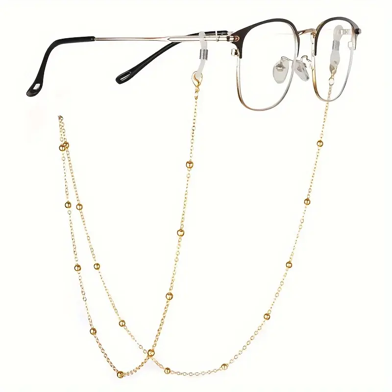 Fashionable sunglasses chain with anti-slip metal strap, trendy anti-slip chain for sunglasses, glasses not included