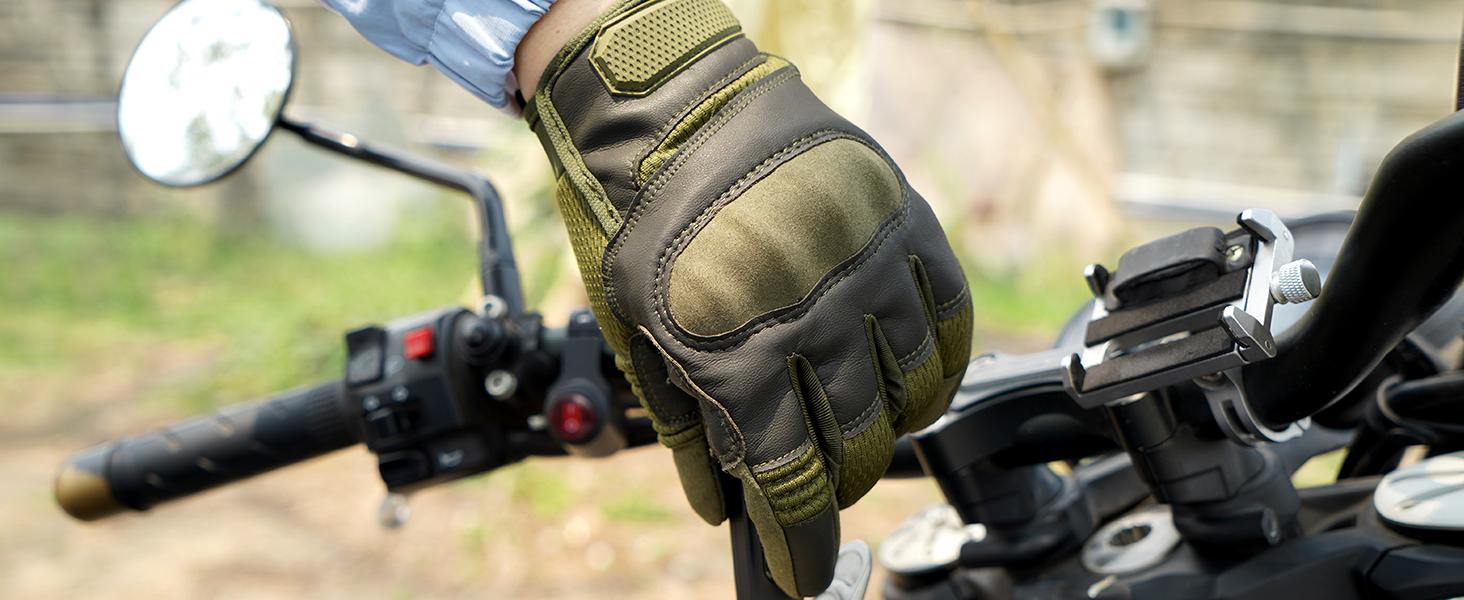 Men's Tactical Motorcycle Gloves - Ultimate Protection & Touchscreen Capability for Outdoor Sports, Climbing, Hunting, and More