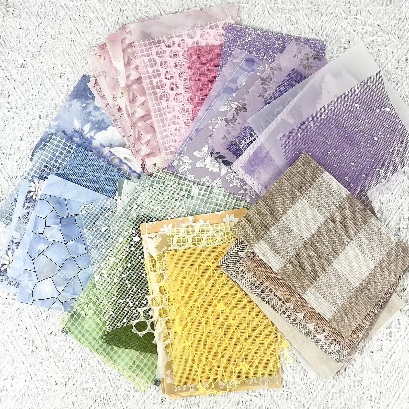 Gauze Material Paper, 15/90pcs DIY Scrapbooking Decor Craft Paper, Aesthetics Collage Junk Journal Stationery Supplies