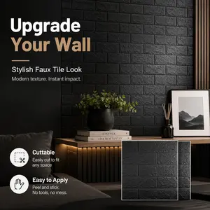36pcs American Retro 3D Brick Wall Stickers, PVC Foam Material, Waterproof & Durable, Easy Peel-Off, Customizable Size, 13.78x14.96 Inches