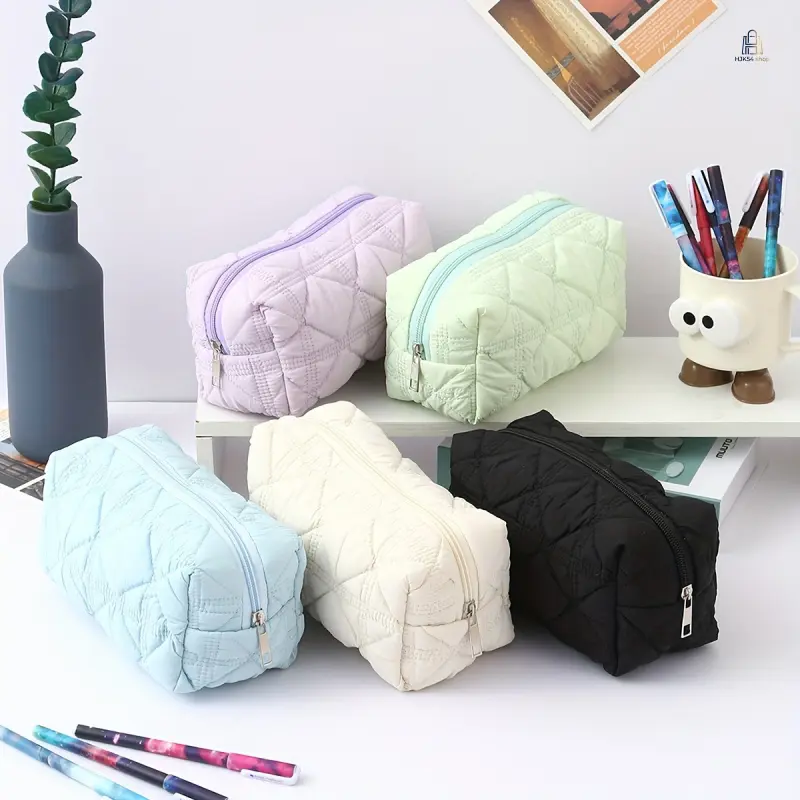 1Pc Solid‑Color Single‑Layer Pencil Case, Soft Large‑Capacity Stationery Storage Pouch, Portable Organizer for School Office Desktop & Travel Supplies, Back‑to‑School Essential