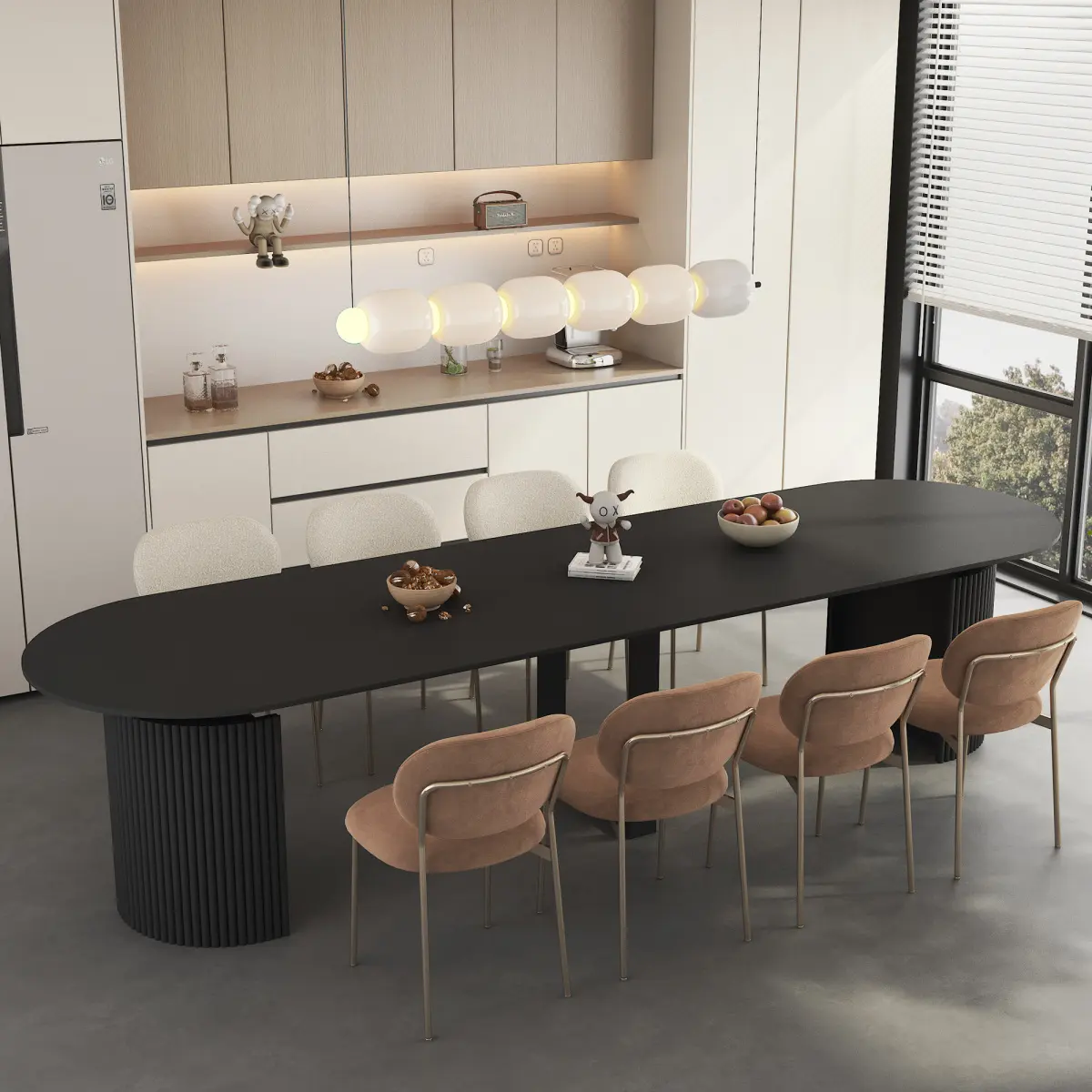 Extendable Foldable Dining Room Table for 1-10 People, Wood Multifunctional Rectangle Expandable Console Kitchen Living Meeting Room Furniture