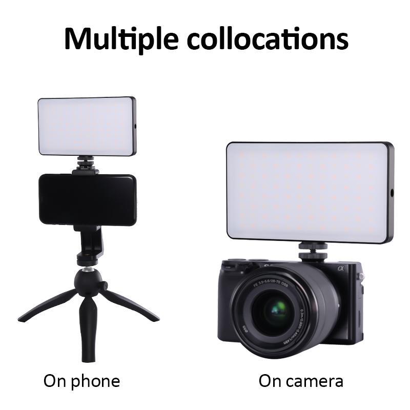 LED Panel Light, Bi-color Photo Light with 4000mAh Battery Rechargeable, 3200-6500k Bi-color Dimmable Camera Light, Photographic Fill Light with Color Filters for Dslr Camera, Stocking Fillers Gift