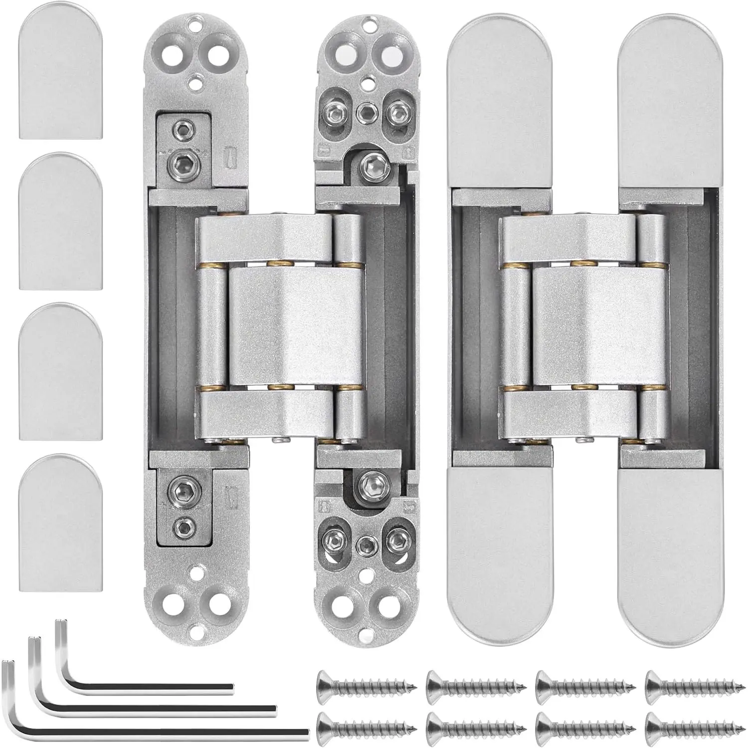 2 count 6 inch  Door Hinges -Invisible Hinges for Doors, 180  Swing Concealed Hinges, 3 Way Adjustable & Heavy Duty (‎)