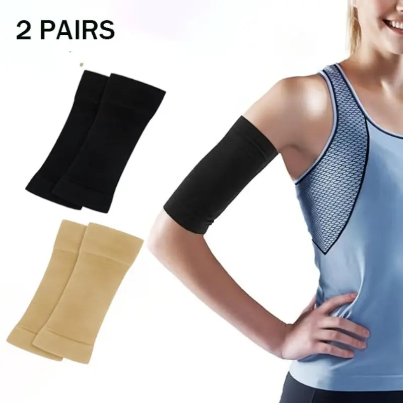 2 Pairs Arm Shaper and Leg Compression Sleeves, Elastic Upper Arm Wrap, Multi-Functional Sports Leg Socks, Anti-Slip, Daily Wear, Home, Gym, Workout