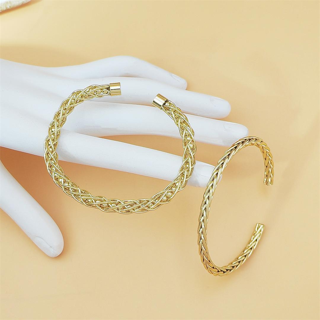 Chinese Style Braided Couple Bracelet Set, Handmade Twist Open Cuff Bangle for Men & Women, Trendy Modern Aesthetic Jewelry, Lightweight & Stylish for Daily Wear & Matching Outfits