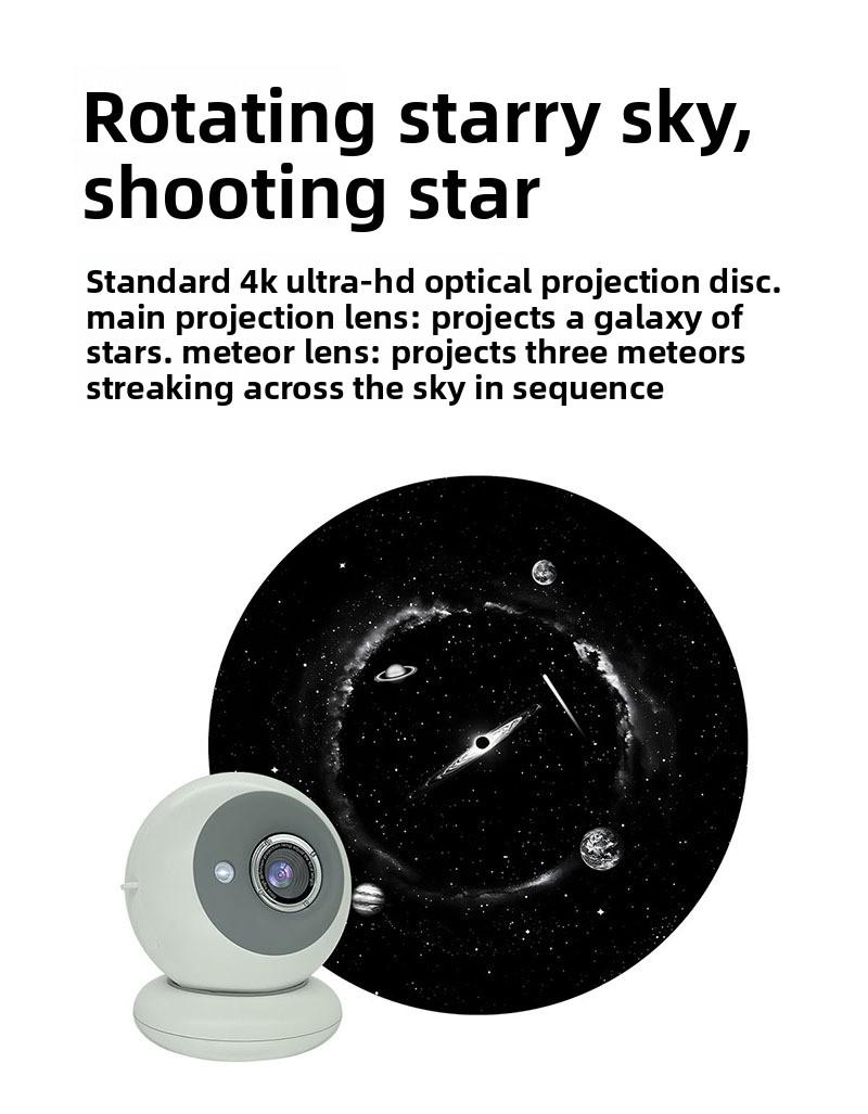 Remote Control Starry Sky Projector Lamp with Moving Shooting Stars Adjustable Focus for Bedroom Decor Birthday Gift Sweet Donut Shape Nebula Night Light