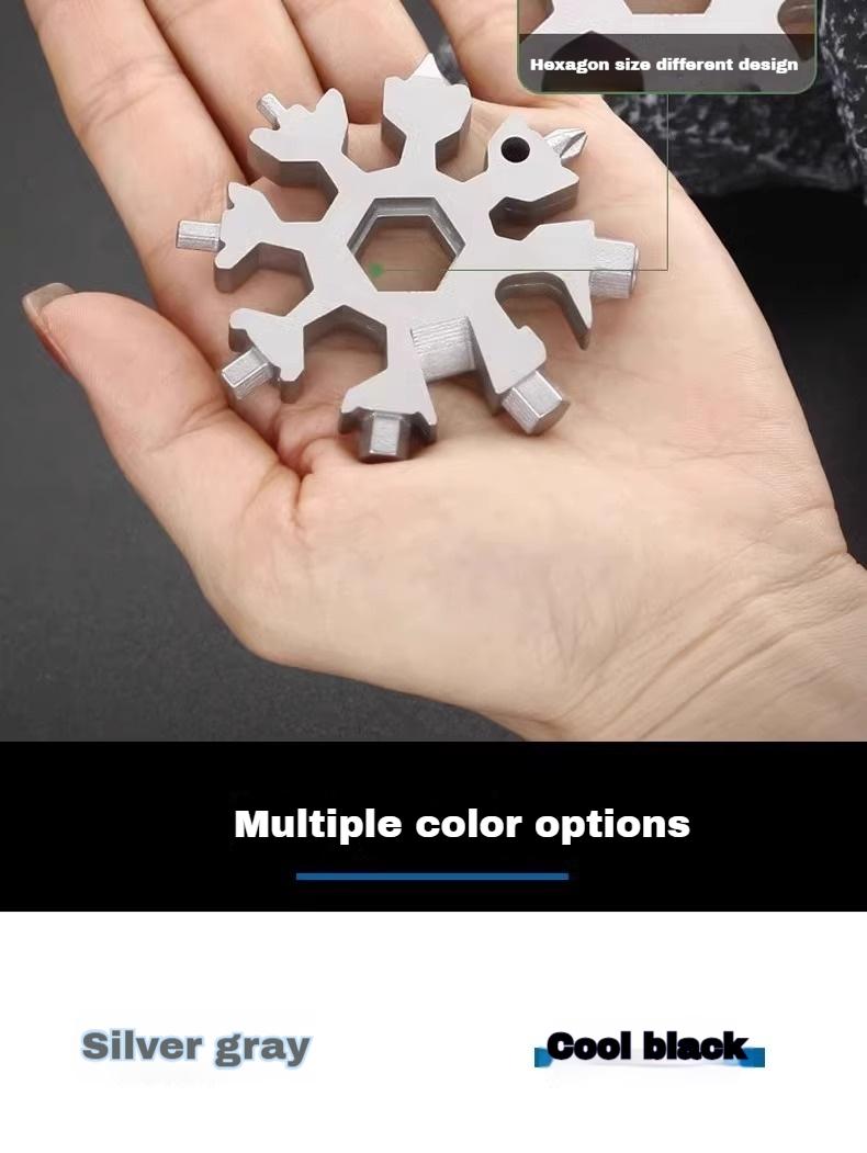 Multifunctional Snowflake Wrench Keychain Portable Hexagon High Carbon Steel Octagonal Mini Wrench Tool Universal Portable