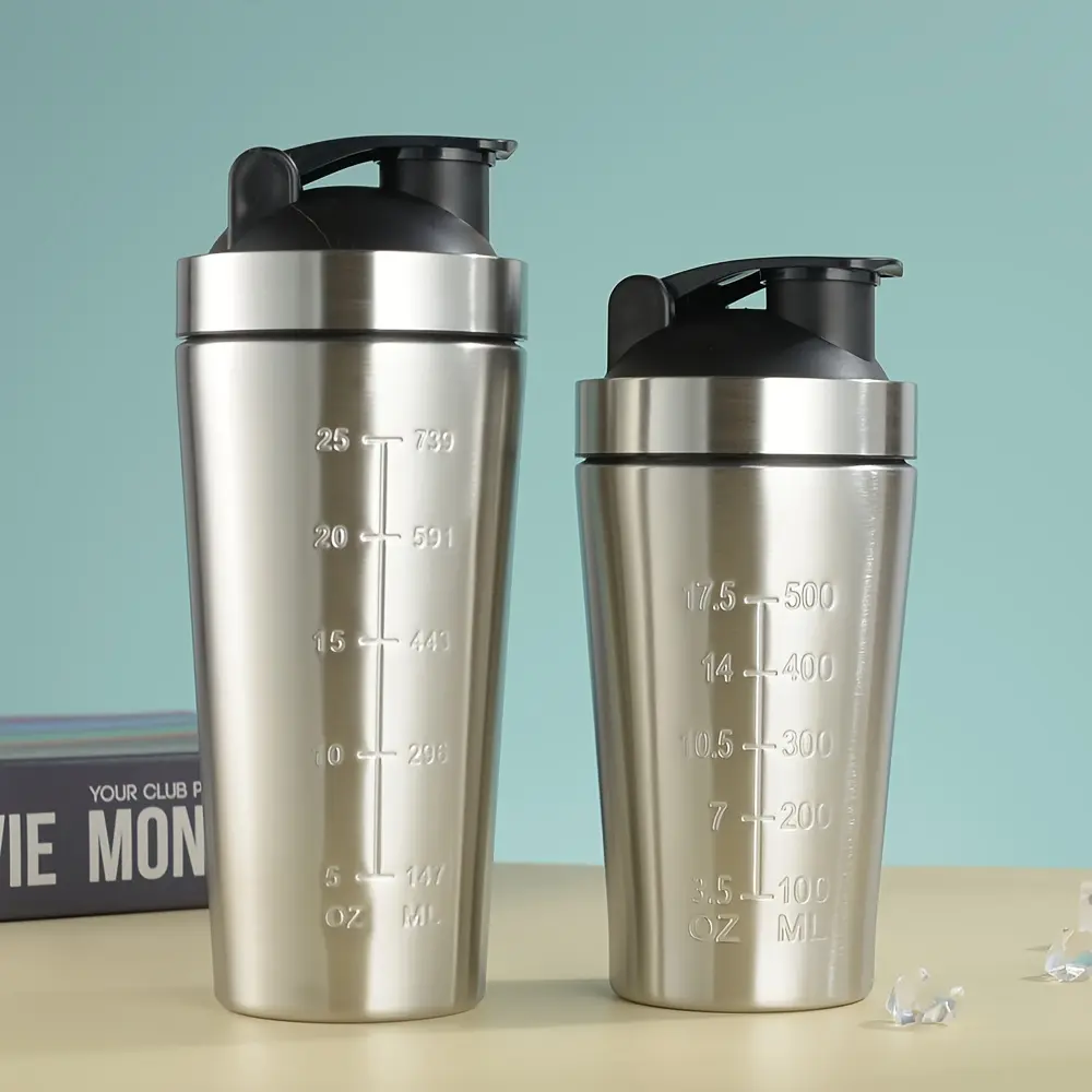 1pc Stainless Steel Shaker Cup - Drinkware Flasks, Portable, Single-Layer Design for Sports & Outdoor Leisure, Ideal for Coffee & More
