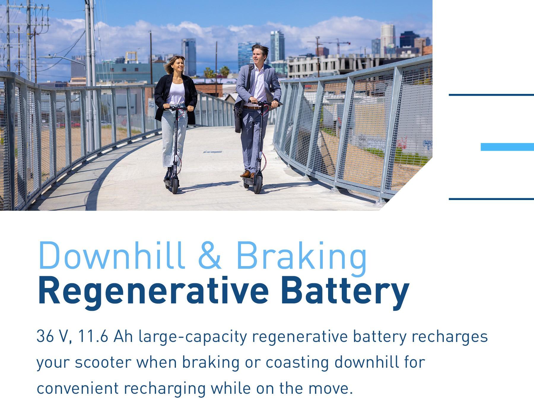 Hiboy S2 Pro Electric Scooter,UL 2271 Certified，10" Solid Tires, 25 Miles Range, 500W Motor & 19 MPH Portable Folding Commuting Electric Scooter for Adults with Double Braking System and App Rear suspensions LED headlight + sidelight + taillight