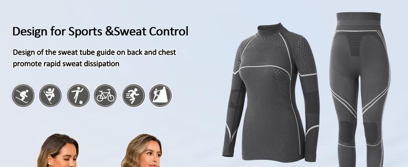 Yousify Womens Thermal Underwear Ski Breathable Warm Base Layer Winter Long Johns Top Bottom Sets for Cold Weather Yousify Womens Thermal Underwear Ski Breathable Warm Base Layer Winter Long Johns Top Bottom Sets for Cold Weather