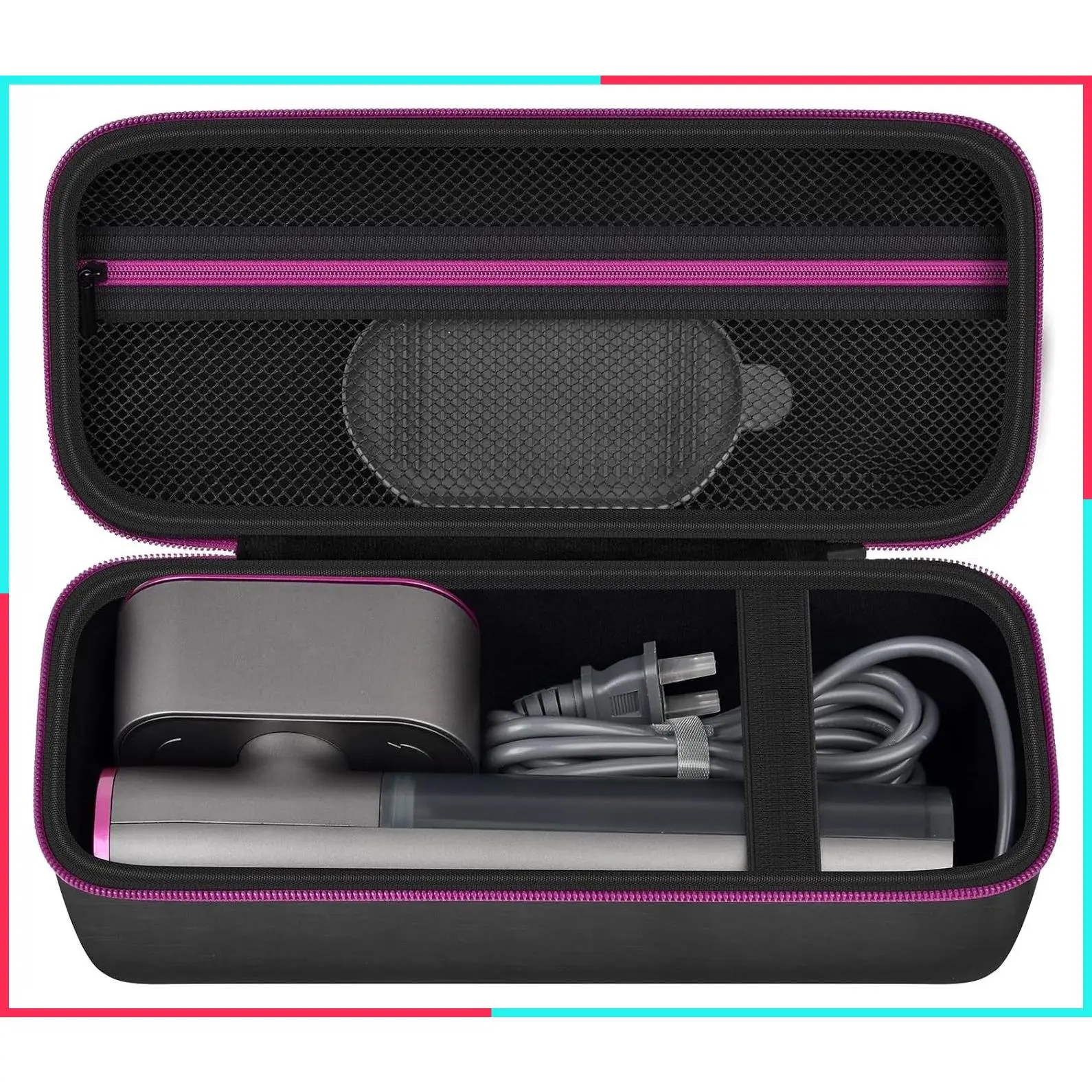 Steamer Carrying Case for Portable Handheld Irons, Storage Bag Organizer with Mesh Pocket for Accessories, Black (Box Only)