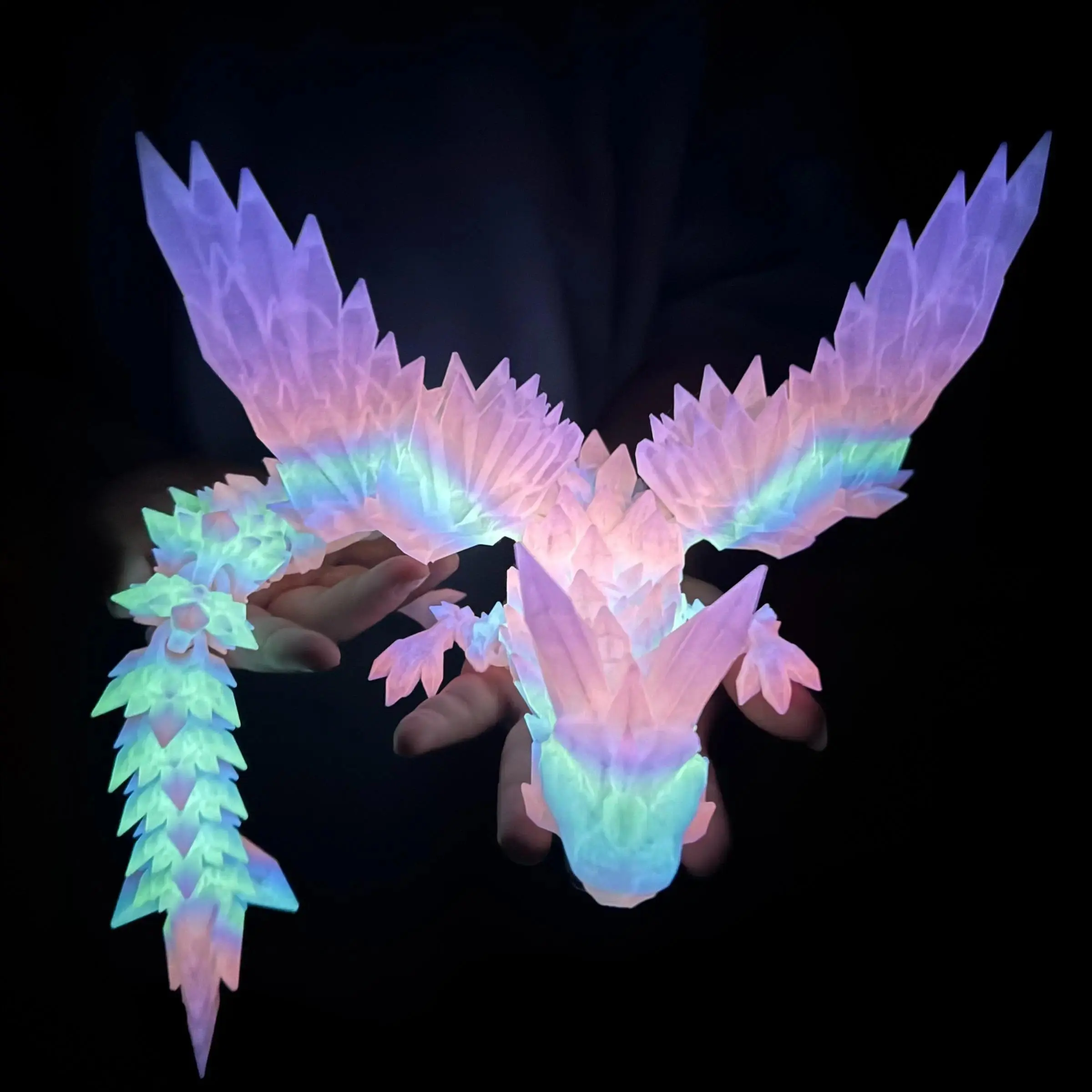 2026 New Multicolor 3D Printing Articulated Dragon Charm, 64cm/25.20 inches Movable Joint Collectible Figurine, Abstract Creative Sculpture for Home Decor (Bag Accessory)
