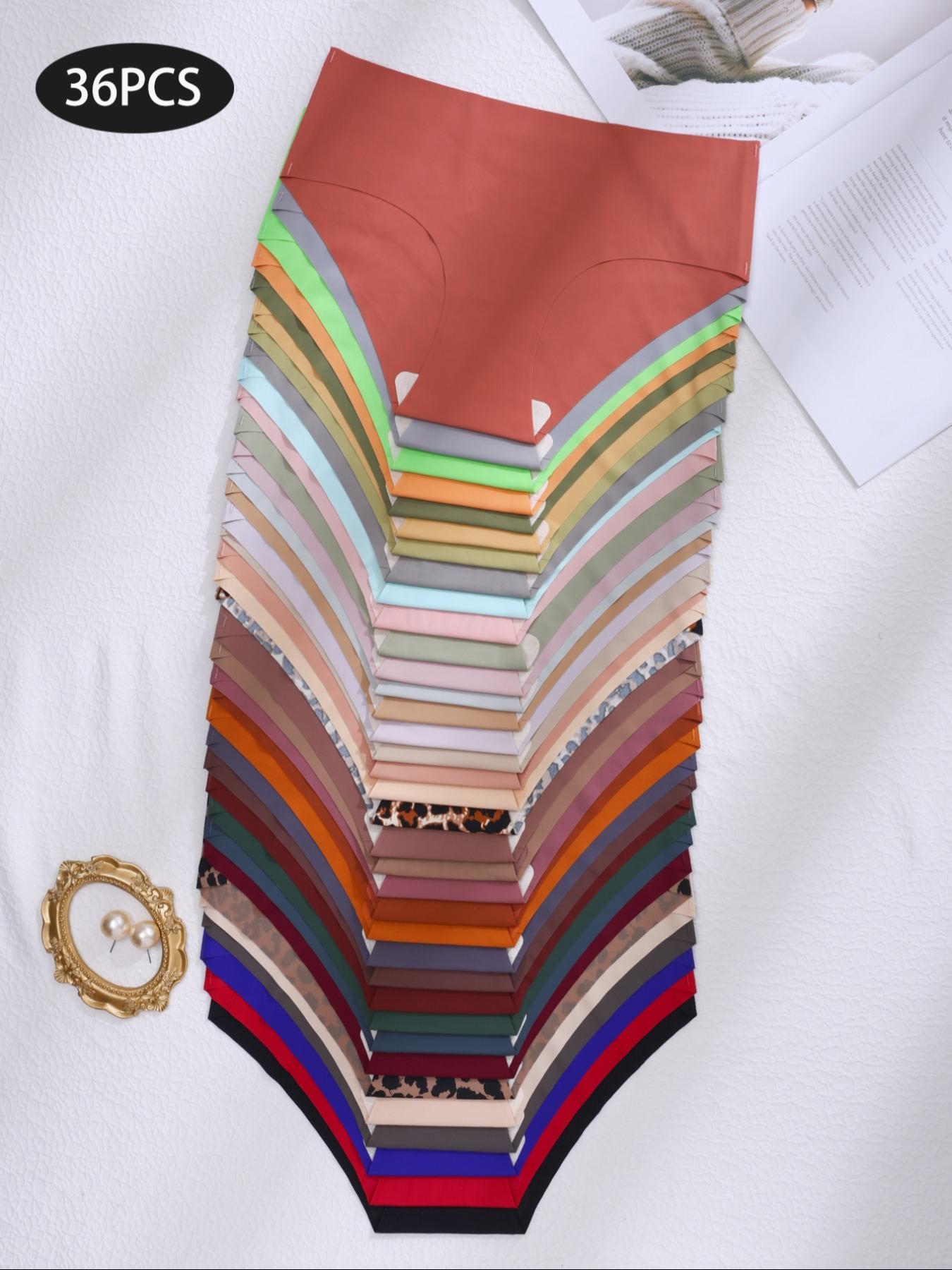 Women's Plain / Leopard Print Seamless Briefs, Multicolor Elegant Soft Comfy Breathable Panties for Daily Wear, Underwear for All Seasons, Daily Casual Underwear