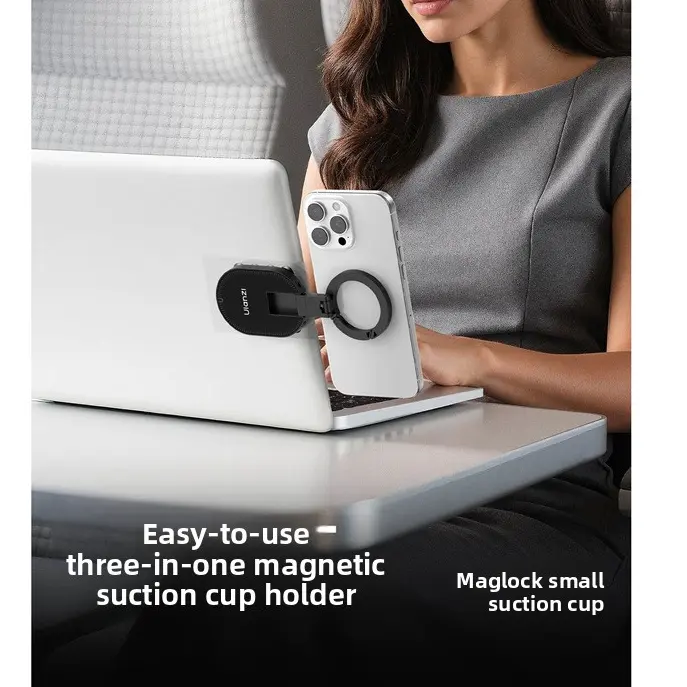 Ulanzi MA39 MagLock Suction Cup Phone Mount Desktop Stand for iPhone 18 17 16 15 14 13 12 with Suction Base for Wall Glass, compatible with iPhone and Android